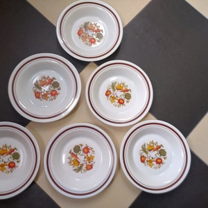 6 piezas diepe borden Arcopal Francia Soepborden Groenten patroon