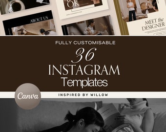 36 Interior Design Instagram Posts, Canva Templates, Business Marketing Templates, Contemporary Instagram Posts, Design Canva Template