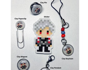 Adornos de arcilla polimérica hechos a mano con diseño de Sylus Love & Deepspace / Mini pin magnético LADS, llavero, clip, colgante para teléfono, marcapáginas, llavero artesanal