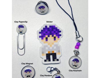 Abalorio de arcilla polimérica de Rafayel Love & Deepspace hecho a mano / Mini pin magnético LADS, llavero con clip, colgante para teléfono, marcapáginas, llavero artesanal