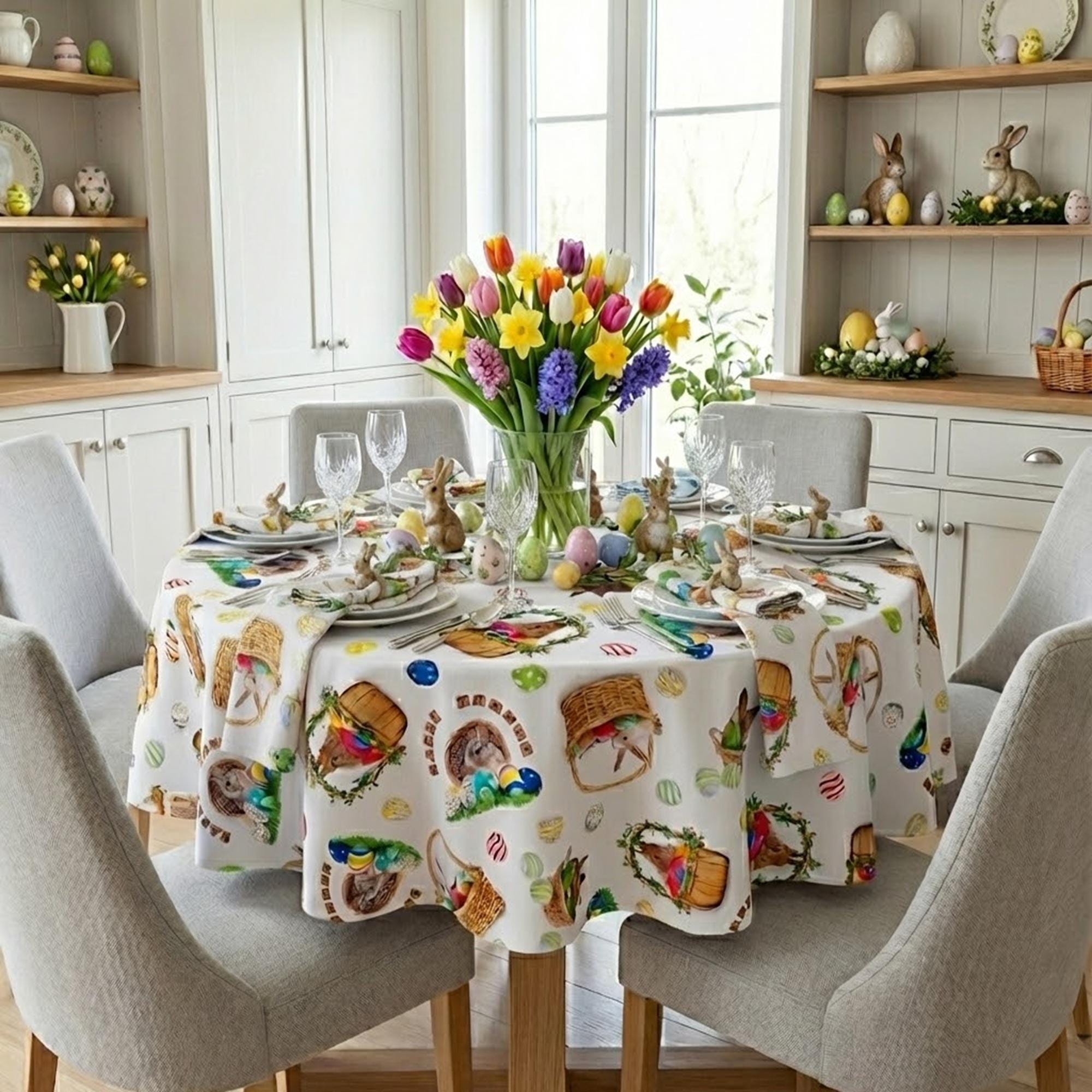 Xigua - Confezione da 4 tovaglioli di stoffa per tavolo da pranzo, 50 cm, lavabili per interni ed esterni, per feste, ristoranti, uso quotidiano, stampa mucca, colore: bianco e nero