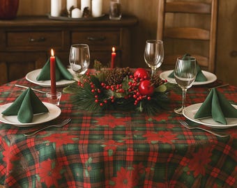 Tovagliette Natalizie Rosse E Verdi 40cm – Ricamate Con Stella Di Natale E Paillettes, Set Rotondo Per Decorazione Tavola