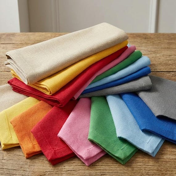 Quality Thick Cotton Cloth Napkins, Sets of 4, 8, 12, 16, Mitered Corner Reusable Napkins