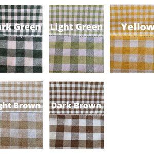 Retro Checker Tablecloth Many Colors, Custom Gingham Plaid Table Cloth Round Oval Rectangle Square, Check Table Cover for Kitchen Dining imagen 5