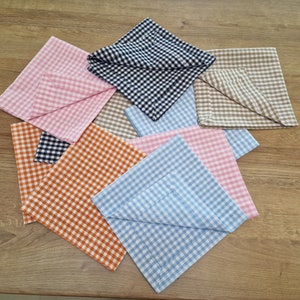 Gingham Cloth Napkins – Set of 4–16, 14 Colors, Reusable Checkered Cotton Fabric Dinner Napkins for Weddings, Parties, Kitchen, Gifts