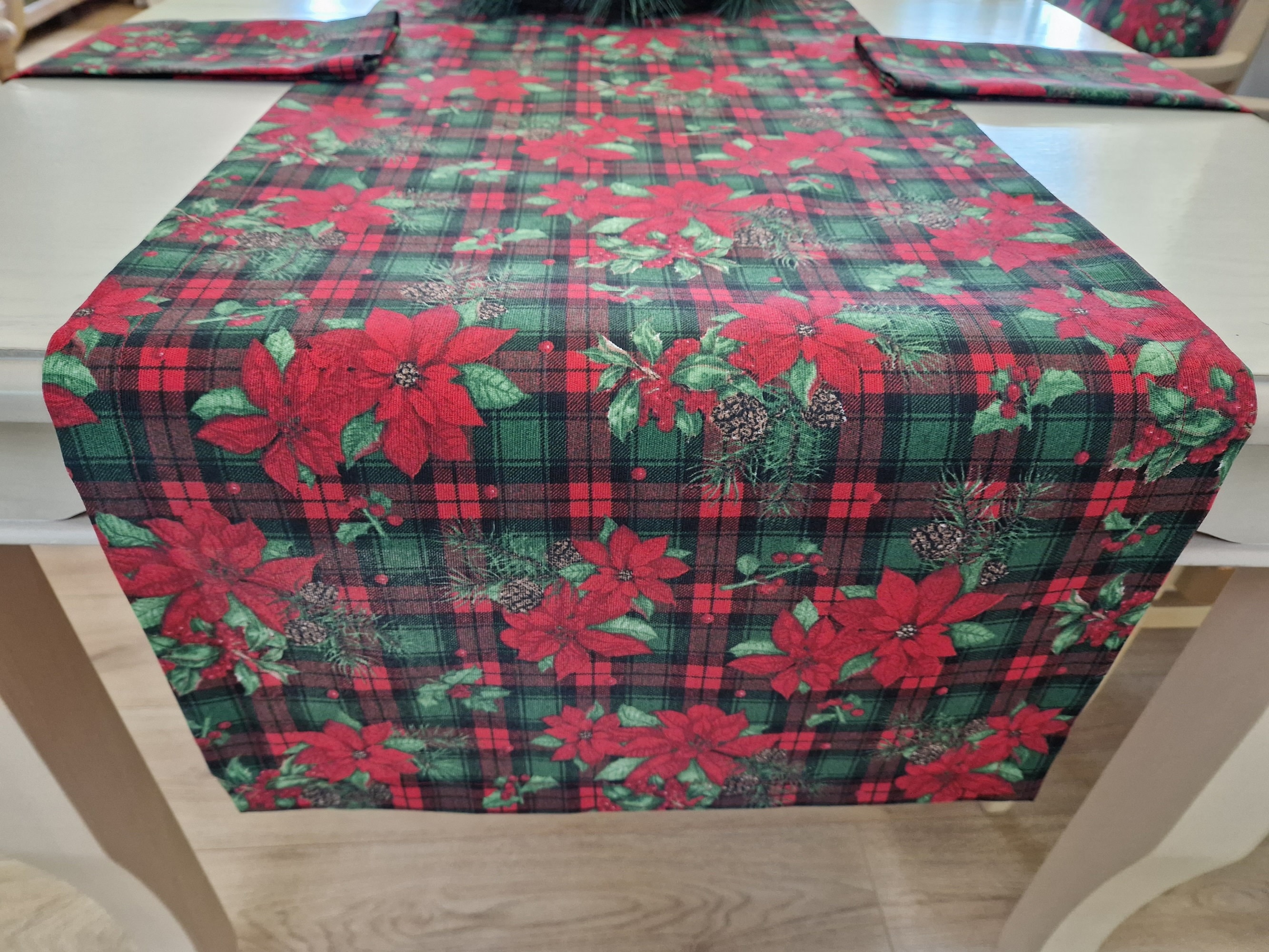 Christmas Table Runner Placemats and Napkins Set Red & Green Etsy UK