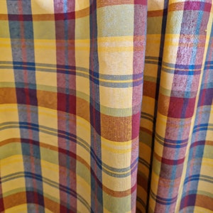 Plaid Curtains, Custom Checkered Windows Drapes for Living, Bedroom, Nursery, Dining & Kitchen, English Cottage Country Check Curtain Panels