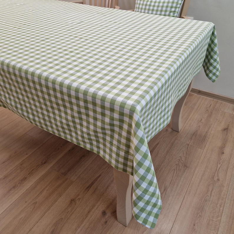 Retro Checker Tablecloth Many Colors, Custom Gingham Plaid Table Cloth Round Oval Rectangle Square, Check Table Cover for Kitchen Dining imagen 8