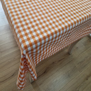 Retro Checker Tablecloth Many Colors, Custom Gingham Plaid Table Cloth Round Oval Rectangle Square, Check Table Cover for Kitchen Dining imagen 6