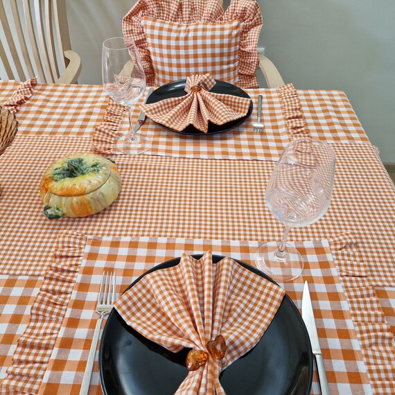 Set Da 4 Tovagliette Americano In Feltro FILU - 30x41 Cm - Morbide E Lavabili (Arancione)