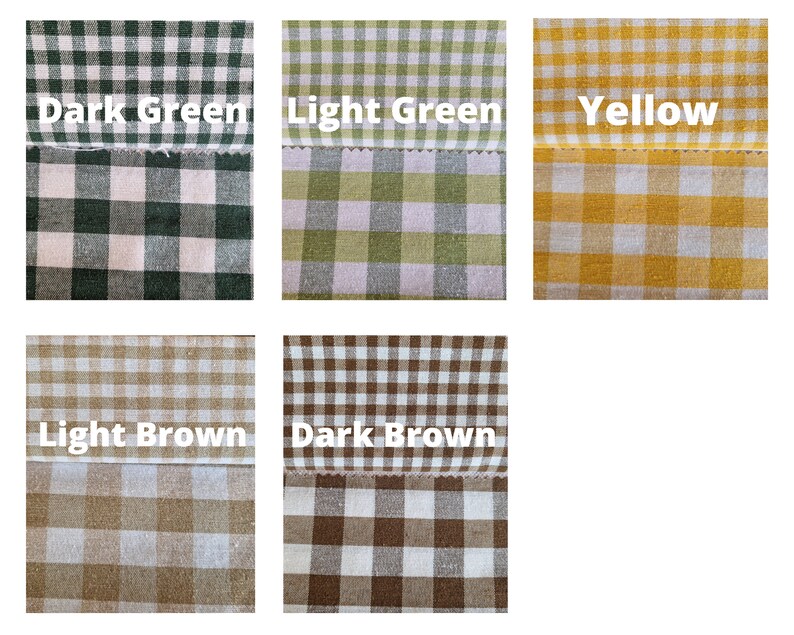 Reversible Gingham Placemat Set: Farmhouse Checkered Cotton, 14 Colors immagine 6