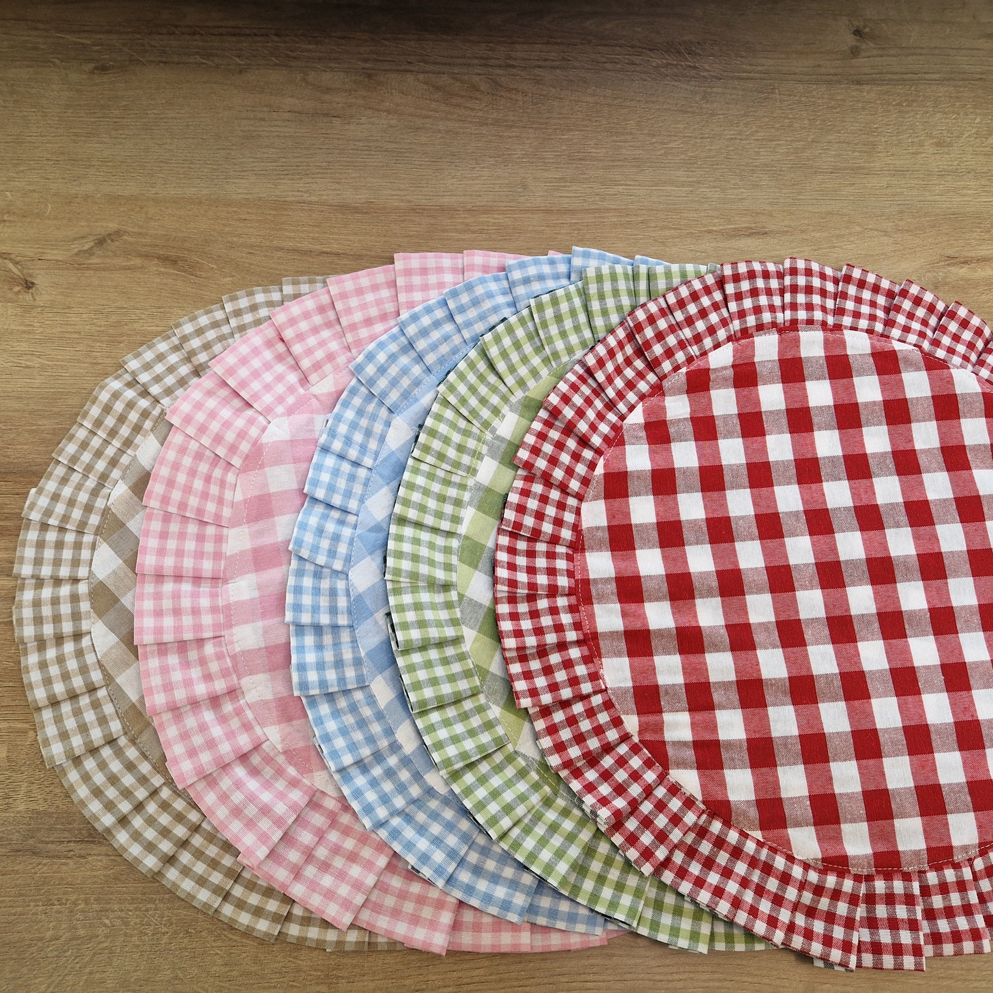 ABAKUHAUS Geruit Placemat Set van 4, klassiek Schaakbord, Wasbare Stoffen Placemat voor Eettafel, Grijs wit