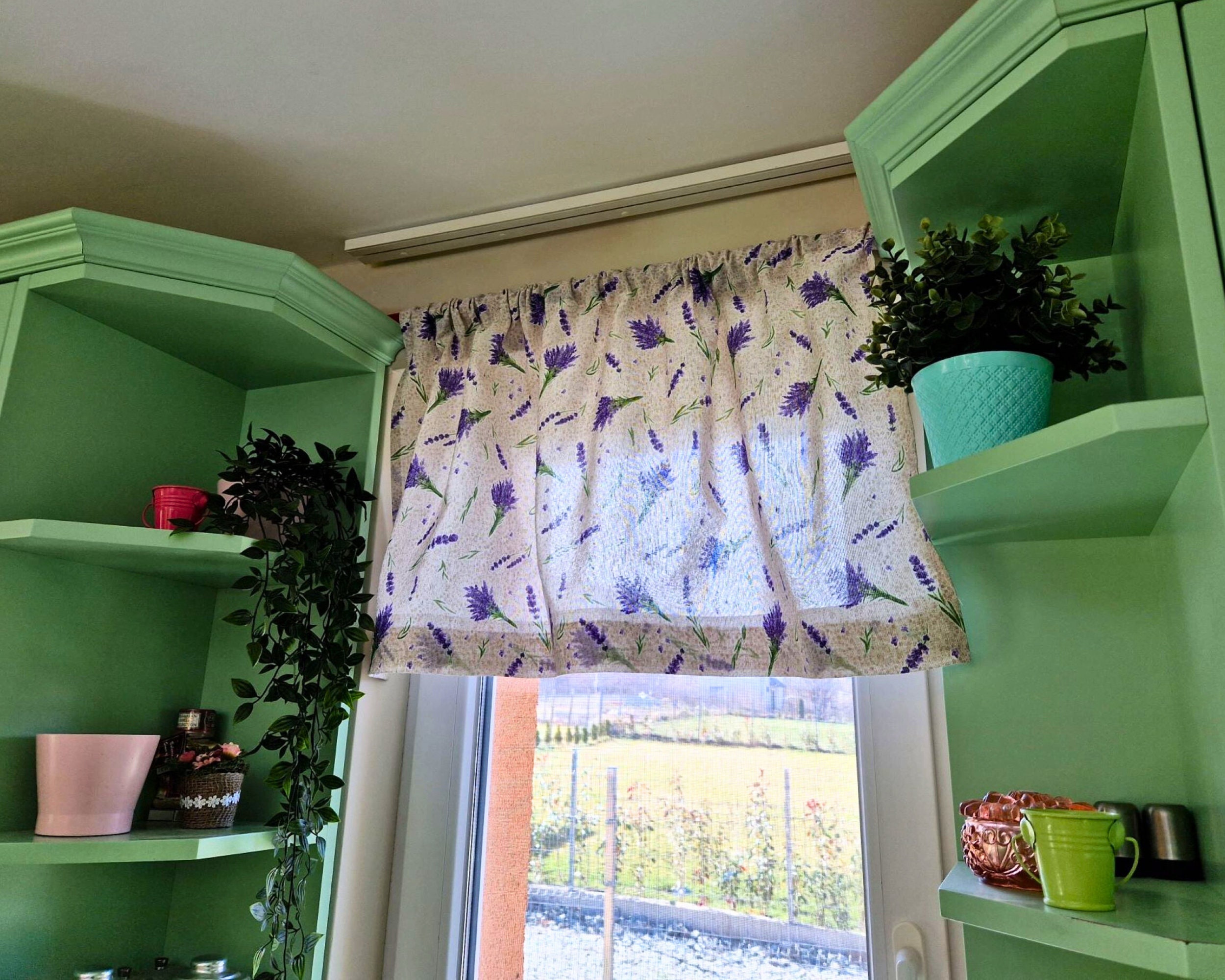 Devola Tenda Per Finestra Con Lavanda 40x90 Cm Bianca: Fascino Rustico E Semitrasparente Per Cucina E Bagno - 2