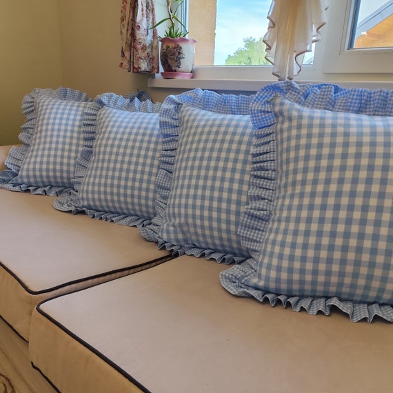 BAGEYOU Federa per cuscino con lettera bianca con lettera G e righe alfabeto inglese iniziale decorativa quadrata per letto, divano, 40 x 45 cm, stampa su entrambi i lati
