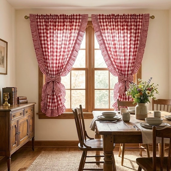 Modello tenda con mantovana lina sotto - lino pesante - Sorelle Milesi Casa