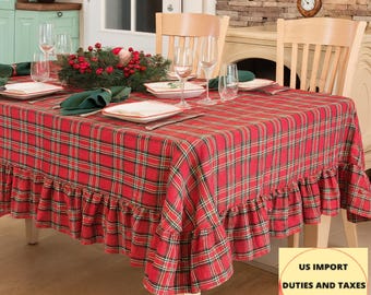Runner Da Tavolo Reofrey A Quadri Rosso E Nero – 15,8x70,8 Pollici (40x180 Cm) – Misto Cotone