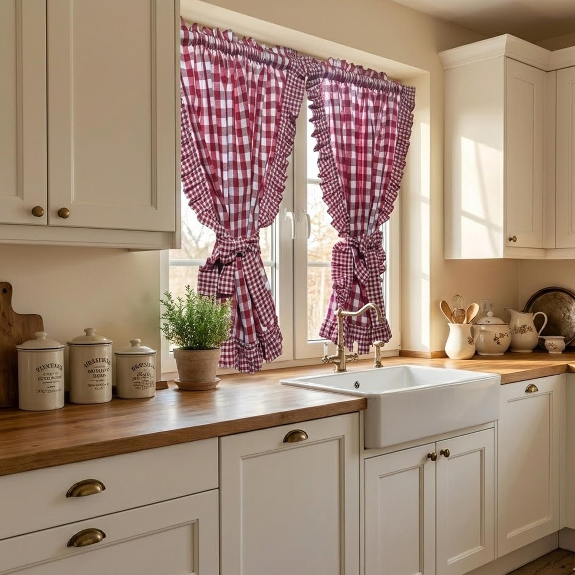 PANELSBURG Tende Da Caffè Oscuranti 61 Cm - Set Da 2 Pannelli Per Finestre Piccole, Cucina, Bagno O Camper - Microfibra Termica, 66x61 Cm Ciascuno - 2