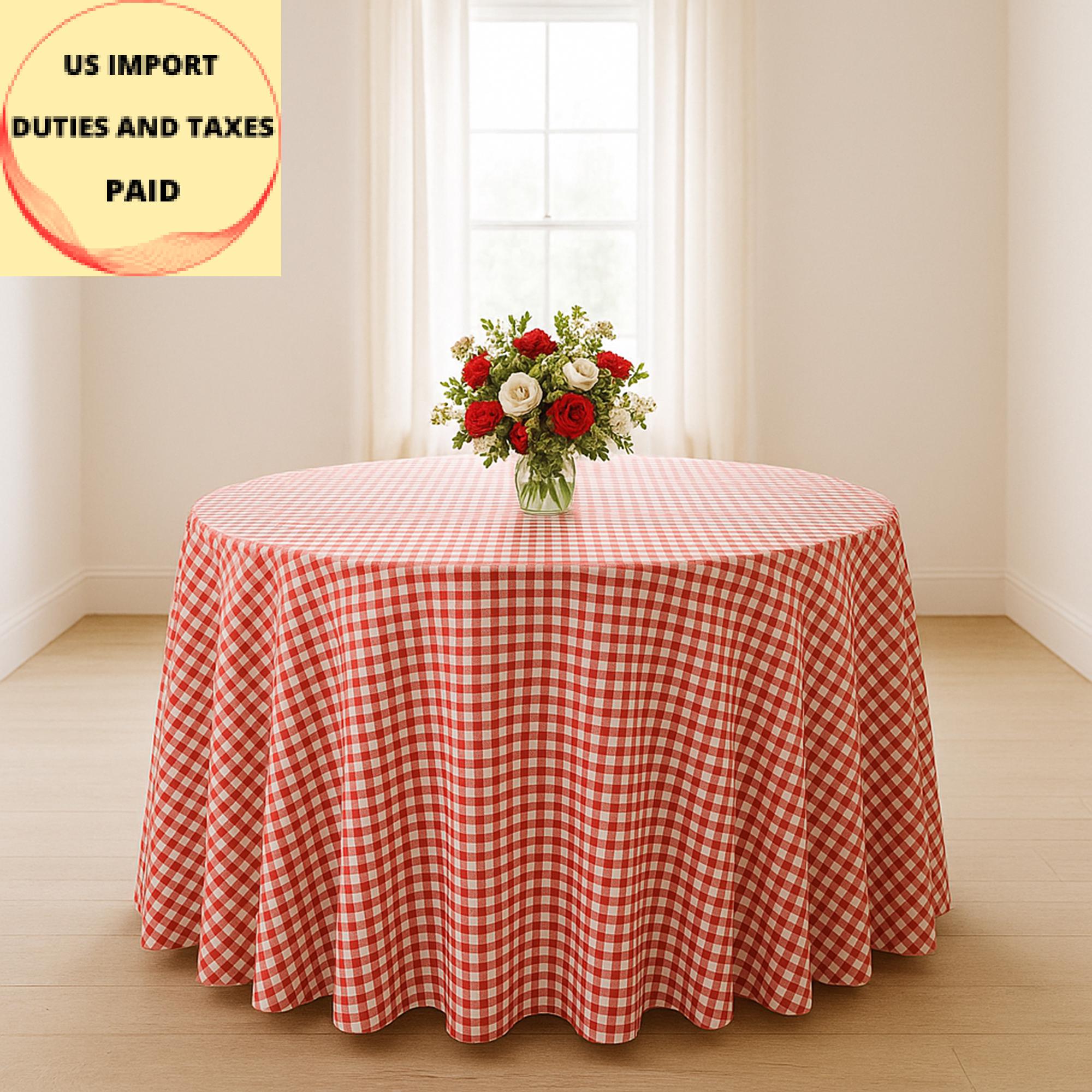 Round Gingham Wedding Table Cloth 15 Colors Custom Size, Farmhouse ...