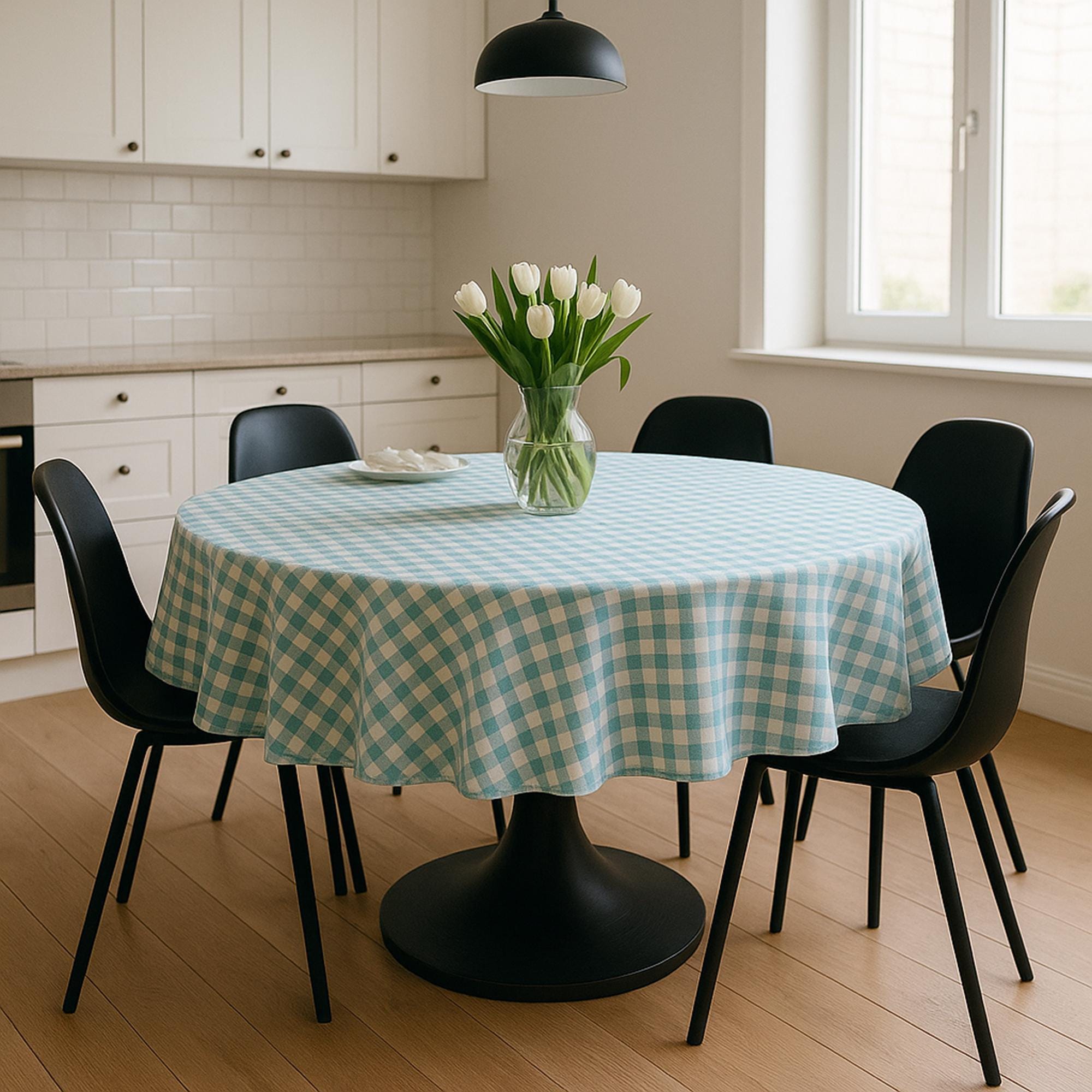 Tovaglia rettangolare in cotone e lino, con stampa floreale, lavabile, resistente all'olio, impermeabile, senza pieghe, in poliestere resistente alle macchie, per cucina, 120 x 160 cm, verde