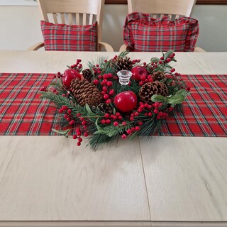 Runner Da Tavola Natalizio, Decorazione Da Tavola Scozzese Scozzese Verde E Rosso Plaid Natalizio Decorazioni Rettangolari Decorative Per La Tavola Natalizia Per Feste Decorazioni Per La Casa 40 X 89998054