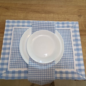 Reversible Gingham Placemat Set: Farmhouse Checkered Cotton, 14 Colors immagine 3