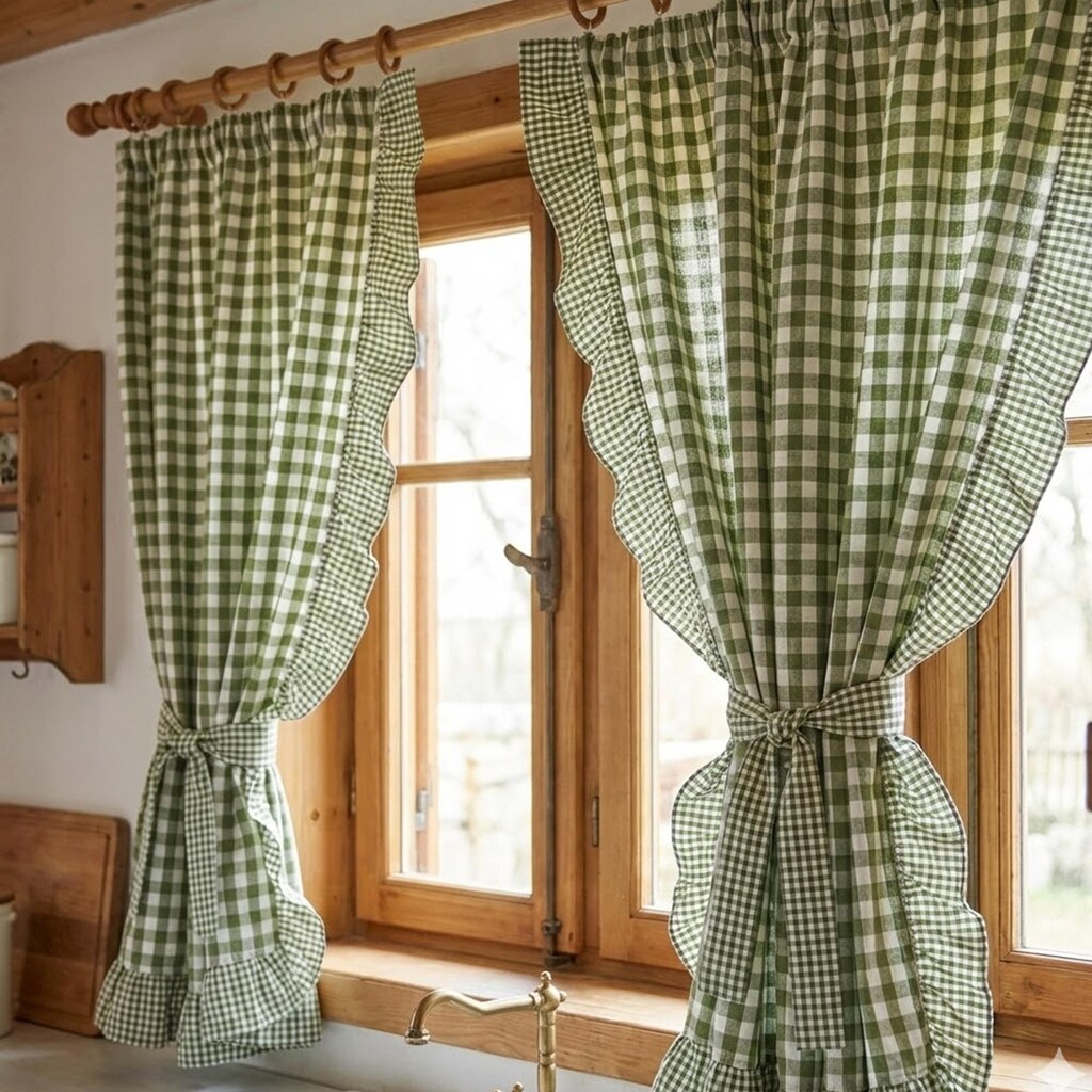 Tende Da Cucina In Stile Rustico Con Uva | 2 Pannelli 70x94 Cm | Tasca Per Bastone | Morbido Poliestere