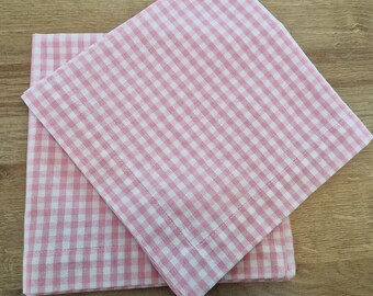 HEIPINIUYE Gingham-Servietten – 50 Stück, Rosa-weiß Kariert, 2-lagig, 33x40 Cm, Für Hochzeit & Party