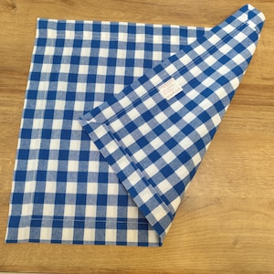 Gingham Placemats, Cloth Napkins Blue & White, Many Colors Checked Cotton Farmhouse Dining Place Mat, Country Style Gift Checkered Table Mat