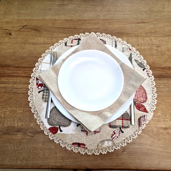 Set completo Tovagliette Flowers, Linea Round (6 pezzi