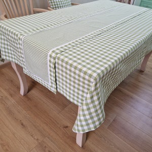 Retro Checker Tablecloth Many Colors, Custom Gingham Plaid Table Cloth Round Oval Rectangle Square, Check Table Cover for Kitchen Dining imagen 9