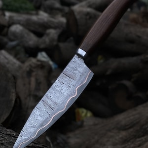 Handmade chef knife / Kitchen knife, Copper Damascus Cu Mai Knife, Professional chef knife & Unique Cooking Knife, Forged Gift chef knife