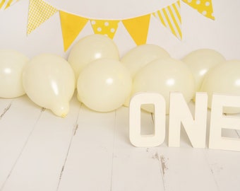 Yellow 1st Birthday Digital Backdrop