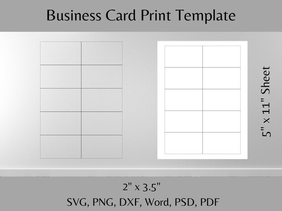 Business Card Template Business Card 2x3.5 Label Template - Etsy