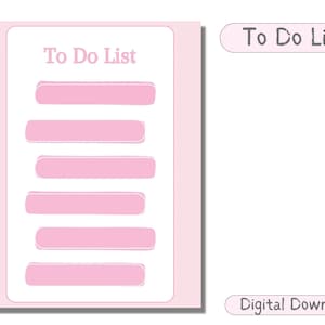To Do List, Task Lists, Printable To Do List, Simple To Do List, Simple Checklist, Minimal To Do List Printable, Digital To Do List