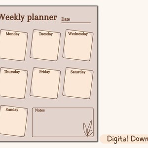 Weekly Planner, Digital Weekly Planner, Printable Planner, Simple ...