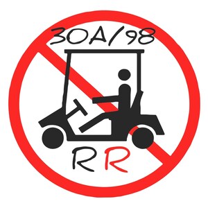 30A/98 Road Rage Golf Cart Sticker