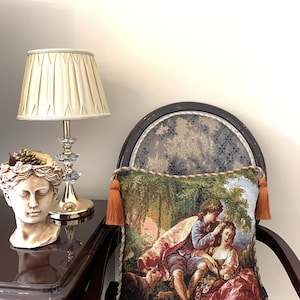 French Style Decor Gobelin Throw Cushion Cover, Medieval Style Gift With Handmade Tassels, 45cm X 45cm Decorative Pillow Case