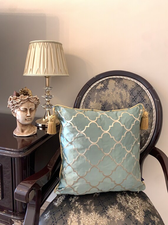 Moroccan/ Damask Pattern Throw Cushion Cover 45cm X 45cm,Classic Style Home  Deco, Taffeta-Satin Pillow Case 18inch X 18inch