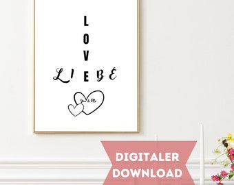 Zitat-Print-Poster, druckbare Wandkunst, Liebesdruck, Zitatdruck, Schwarzweiß, minimalistischer Druck, Liebeskunst, Geschenk , moderne Kunst