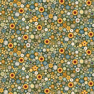 Autumn Days Mini Floral Fabric, Sunflower Fabric, Daisy Fabric, 100% Cotton Fabric, Quilting Fabric