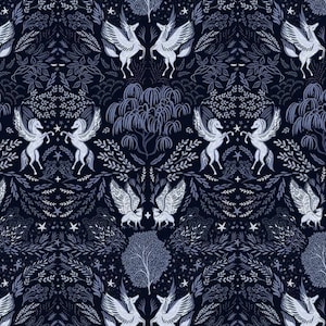 City Of Stars Pegasus Toile Midnight, Dear Stella Quilting Cotton Fabric, Fantasy Cotton Fabric, 100% Cotton Fabric