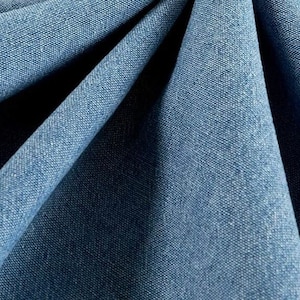 6 Oz Denim Bleached Light Indigo Blue Laundered Fabric, Light Weight Denim, 100% Cotton Fabric, 150cm Width