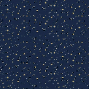 Moonchild Starfall Midnight Sparkle, Quilt 100% Cotton Fabric