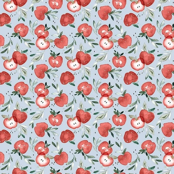 Storybook Farm Plume Apples Fabric, Apples Fabric, Dear Stella Cotton Fabric, 100% Cotton Fabric