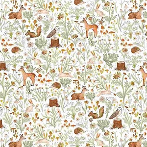 Wood You Be Mine Woodland Animals Fabric, Woodland Fabric, Dear Fabric, Wood You Be Mine Collection Fabric 100% cotton