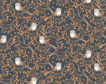 Little Forest By Nina Stajner Dear Stella Owls Quilting Cotton Fabric, 100% Cotton Fabric