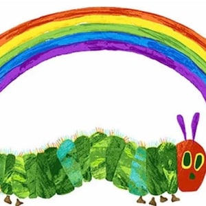 The Very Hungry Caterpillar Rainbow Panel 24 Inches By Eric Carle From Andover Fabrics, Quilt Fabric, 100% Cotton Fabric