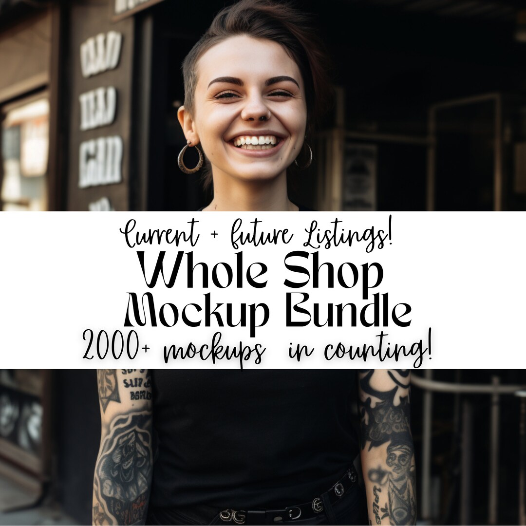 Whole Shop Bundle, Diverse Models, Bella Canvas Mockups, Comfort Colors 1717, Gildan 18000, Mega