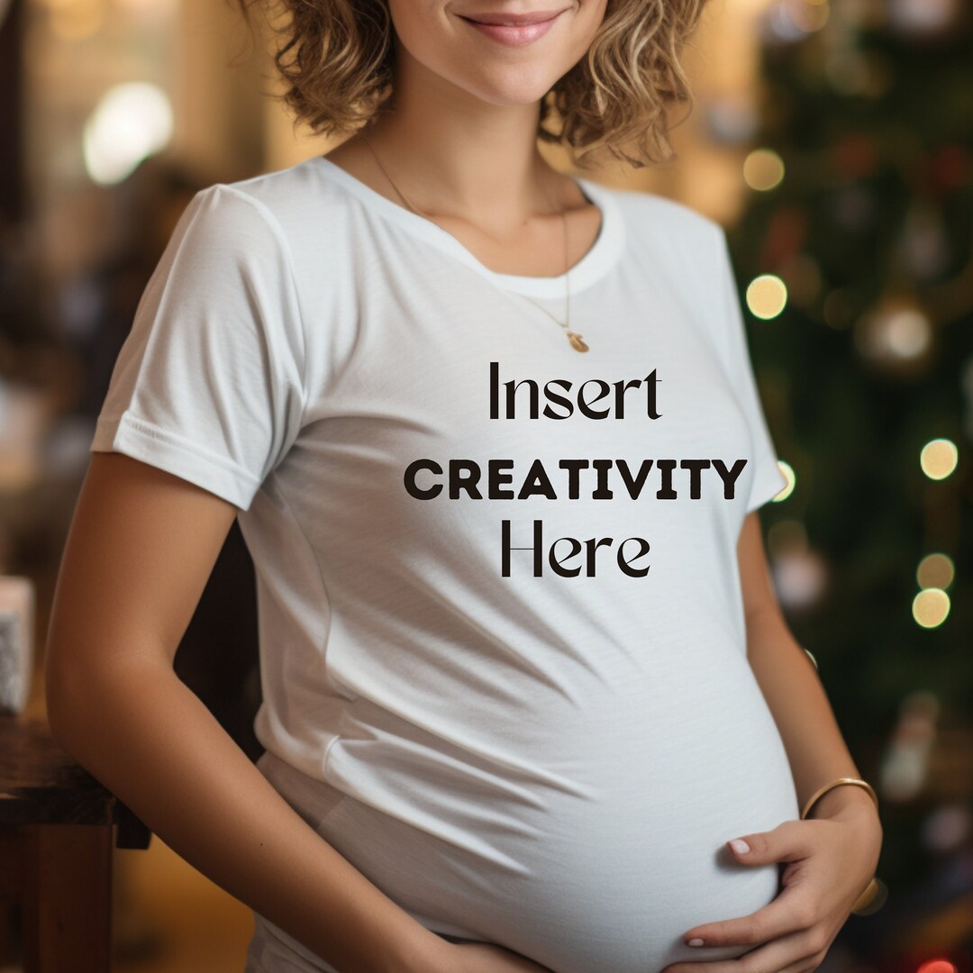 Gildan 64000 Maternity Mockup Pregnant Model Styled Etsy