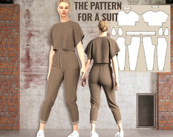 Pattern for sewing trousers and a top